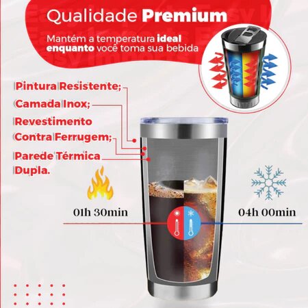 Copo Térmico Personalizado - Seu Time, Seu Nome! 🔥Oferta 47% OFF - Black Friday