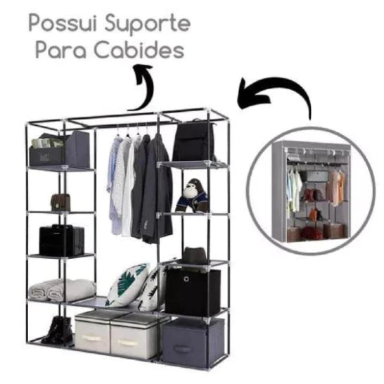 Guarda Roupa Dobrável Organizador De Roupas QUEBOM
